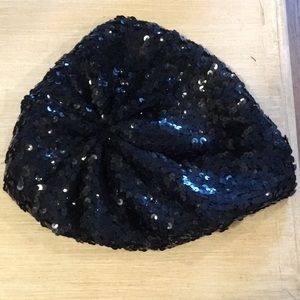 Black sequin beret